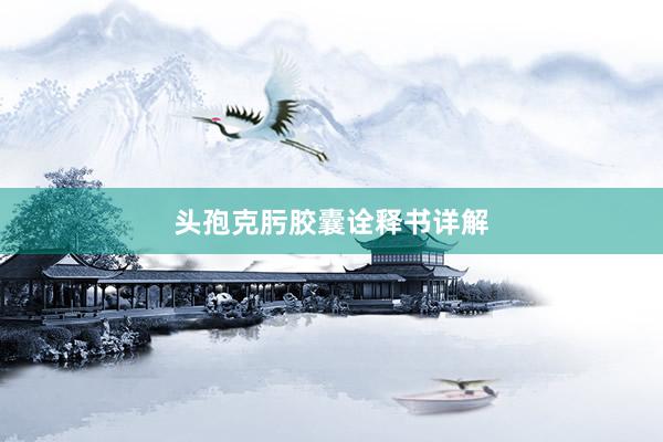 头孢克肟胶囊诠释书详解